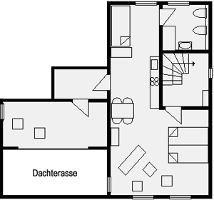 Grundriss der oberen Ferienwohnung Grundriss der oberen Ferienwohnung